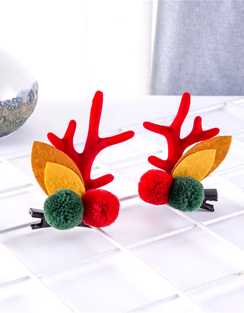 Load image into Gallery viewer, 2Pcs Pack Cute Reindeer Ears Hair Clip Classic Christmas Festive Women Kids Barrettes Party Cosplay Hair Accessories for Girls
