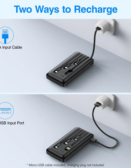 Load image into Gallery viewer, 20000Mah Power Bank Portable Charger with Cables, USB Fast Charging for Phone
