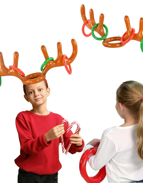 Load image into Gallery viewer, Christmas Inflatable Reindeer Antler Hat Ring Toss Funny Family Game Kids Gift Toy Xmas Party Supplies 2024 Christmas Home Decor
