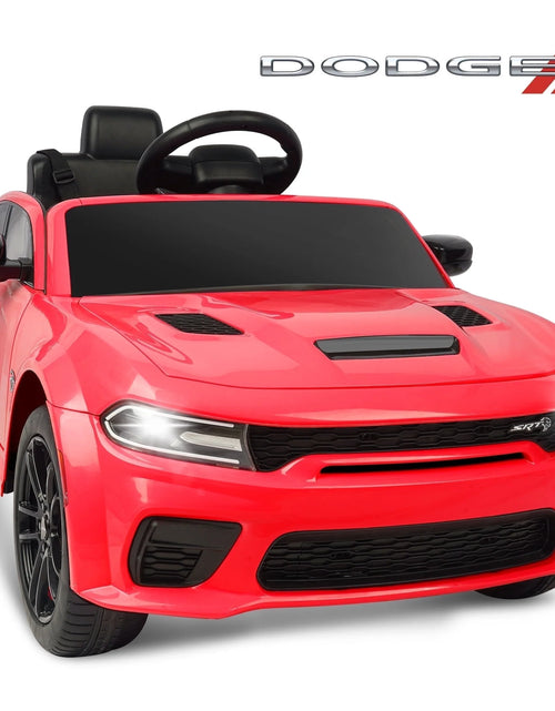 Load image into Gallery viewer, Dodge Electric Ride on Cars for Kids, 12V Licensed Dodge Charger SRT Powered Ride on Toys Cars with Parent Remote Control, Electric Car for Girls 3-5 W/Music Player/Led Headlights/Safety Belt, White
