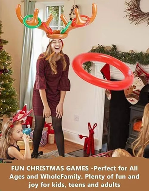 Load image into Gallery viewer, Christmas Inflatable Reindeer Antler Hat Ring Toss Funny Family Game Kids Gift Toy Xmas Party Supplies 2024 Christmas Home Decor
