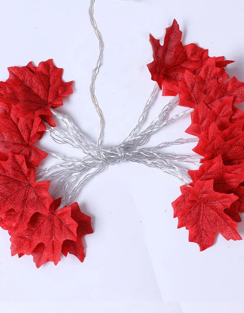 Load image into Gallery viewer, 2/3/6M Christmas Decoration Artificial Maple Leaf Leaves LED Light String Lantern Garland Home Party DIY Deco Halloween New Yea
