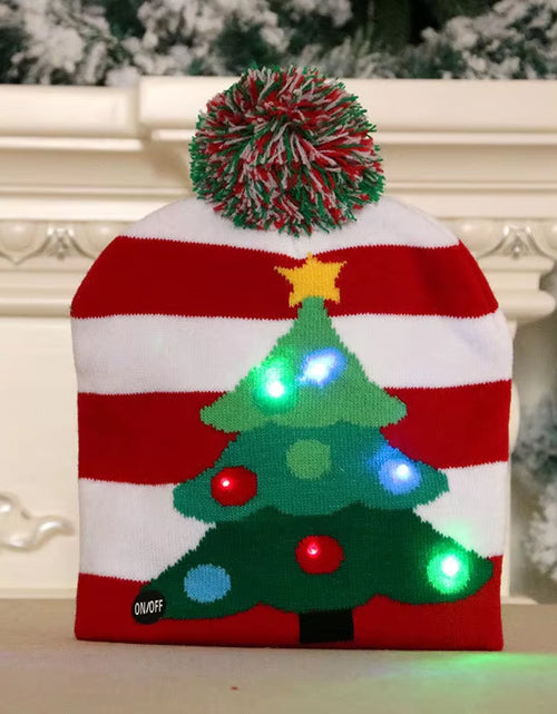 Load image into Gallery viewer, New Style! LED Christmas Hat Beanie Light up Illuminate Warm Hat 48 Patterns New Year Snowman Sweater Hat Christmas Decorations
