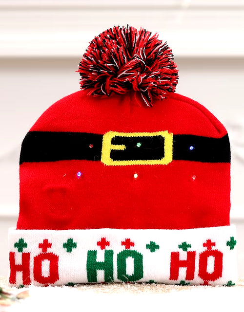 Load image into Gallery viewer, New Style! LED Christmas Hat Beanie Light up Illuminate Warm Hat 48 Patterns New Year Snowman Sweater Hat Christmas Decorations
