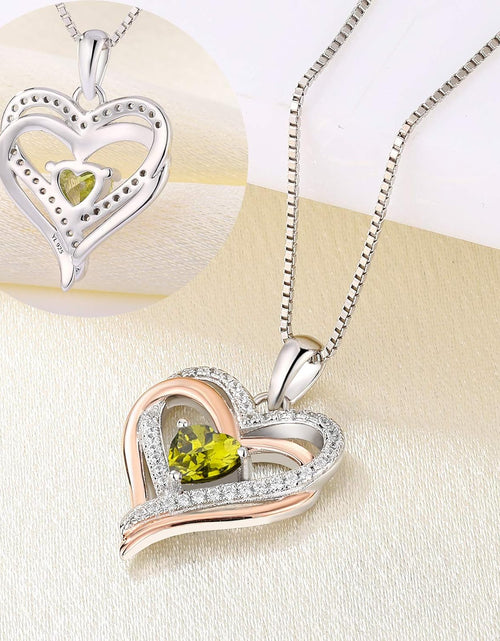 Load image into Gallery viewer, Women&#39;S Heart Necklace Sterling Silver Filigree Love Heart Pendant Cubic Zirconia Jewelry
