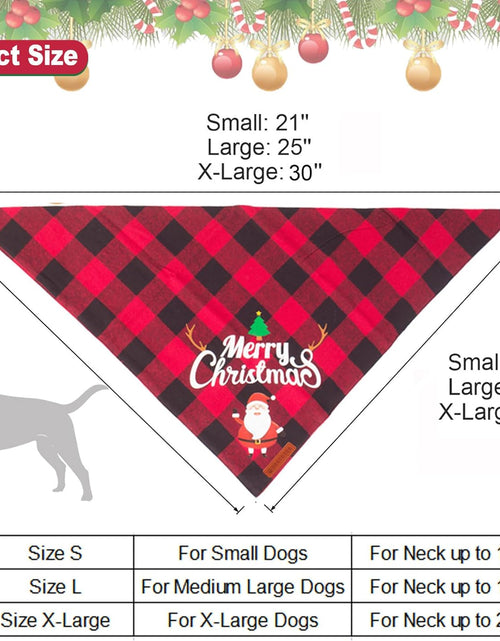 Load image into Gallery viewer, 2 Pack Dog Bandana Christmas Classic Plaid Pet Scarf Triangle Bibs Kerchief Merry Christmas Santa Snowman Print Pet Bandana for Medium Large Dogs Pets (Large, Red&amp;Green)
