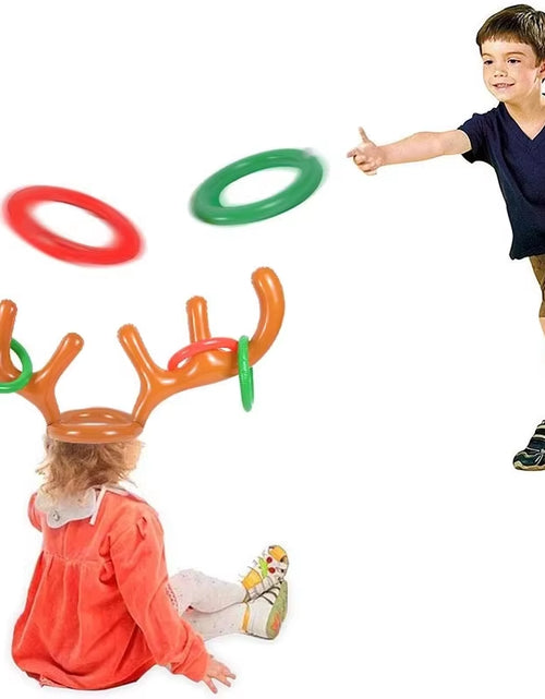 Load image into Gallery viewer, Christmas Inflatable Reindeer Antler Hat Ring Toss Funny Family Game Kids Gift Toy Xmas Party Supplies 2024 Christmas Home Decor
