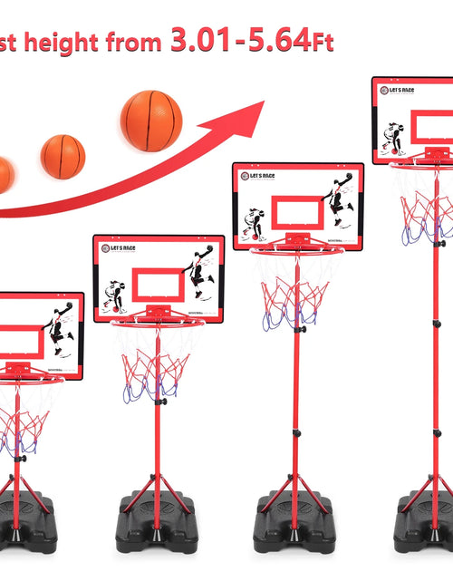 Load image into Gallery viewer, Kids Basketball Hoop for Age 3 4 5 6 7 8, Toddler Basketball Hoops Adjustable Height 3.01Ft-5.64Ft, Indoor Outdoor Mini Basketball Hoop Goal &amp; Backboard Ball Games Toys for Girl Boy
