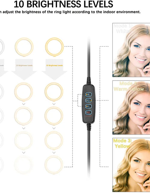 Load image into Gallery viewer, 10&quot; LED Ring Light with Tripod Dimmable for Selfie Tiktok Youtube Livestreaming
