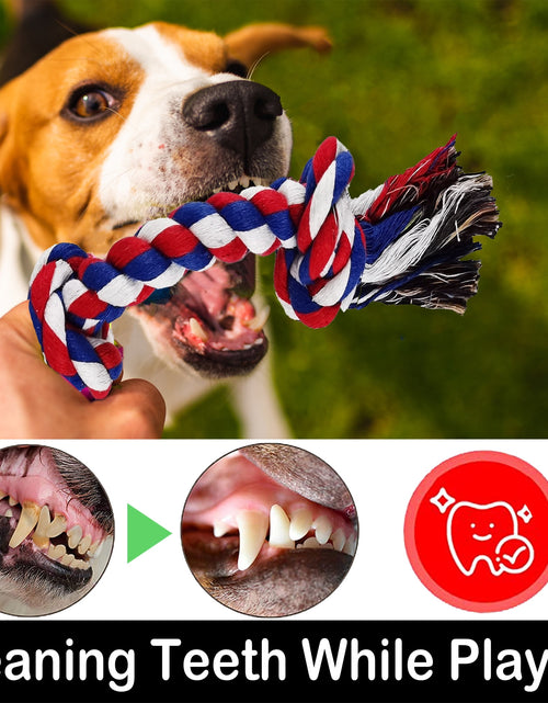 Load image into Gallery viewer, Large Dog Chew Toys for Aggressive Chewers, 12 Pack Indestructible Dog Rope Toys for Large Breeds, Heavy Duty Dental Cotton Rope Dog Toys, Puppy Teething Chew Toys, Tug of War Dog Toy
