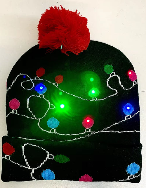 Load image into Gallery viewer, New Style! LED Christmas Hat Beanie Light up Illuminate Warm Hat 48 Patterns New Year Snowman Sweater Hat Christmas Decorations
