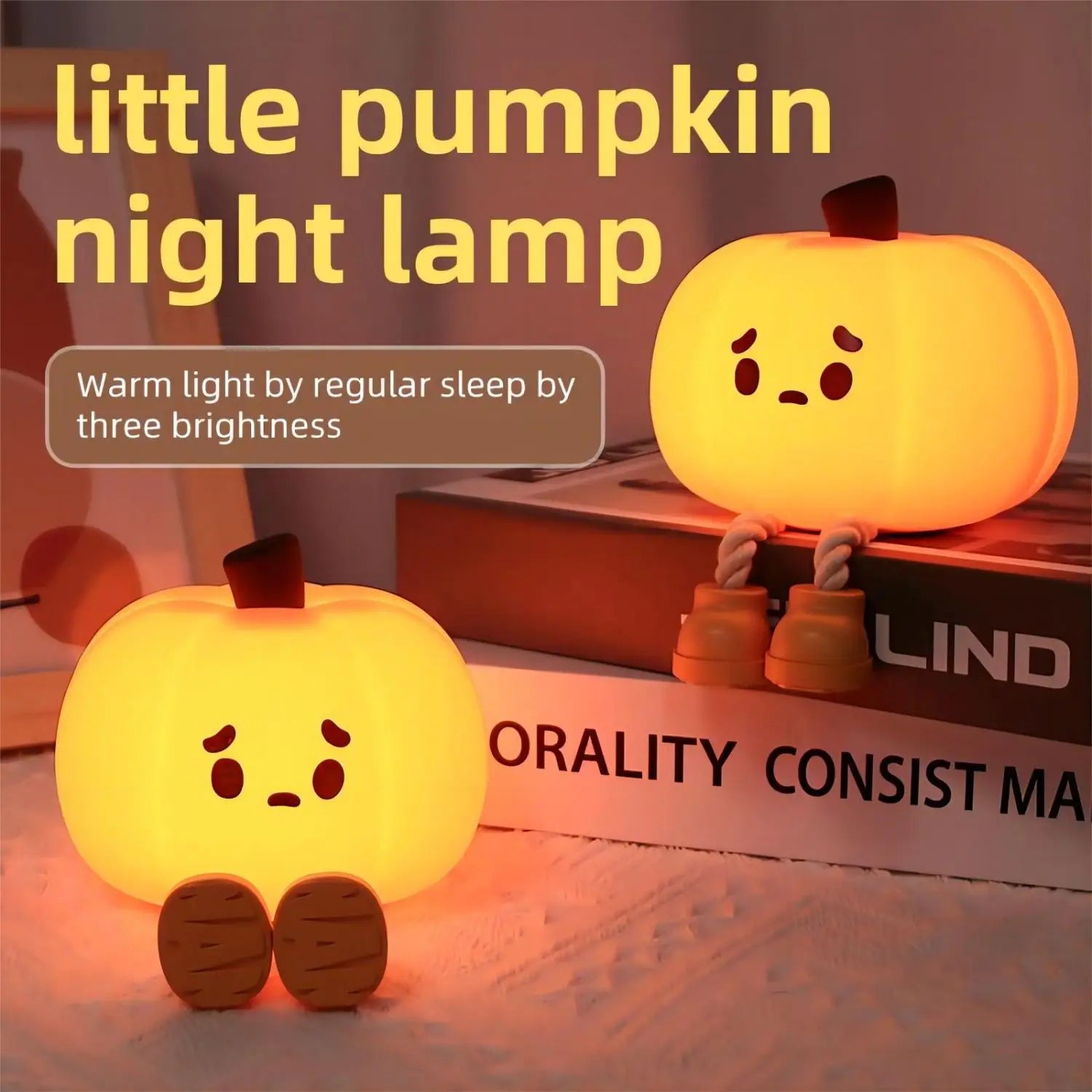 Halloween Pumpkin Night Lights Cute Soft Silicone Safe Lamp Decorations Timing Dimmable Bedside Decor Kids Baby Halloween Gifts